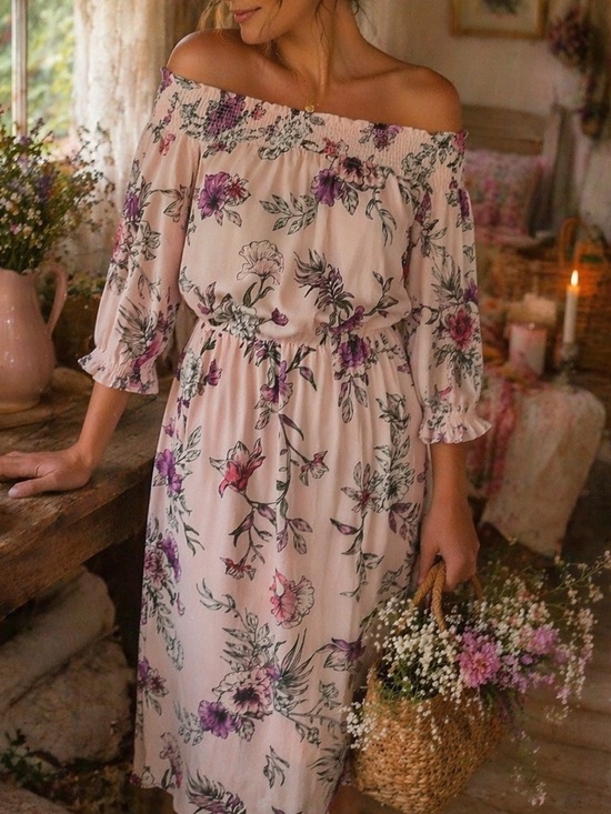 Reitmans Dresses & Skirts - NWOT Reitmans Floral High Low Dress XS Off Shoulder Cottagecore Boho